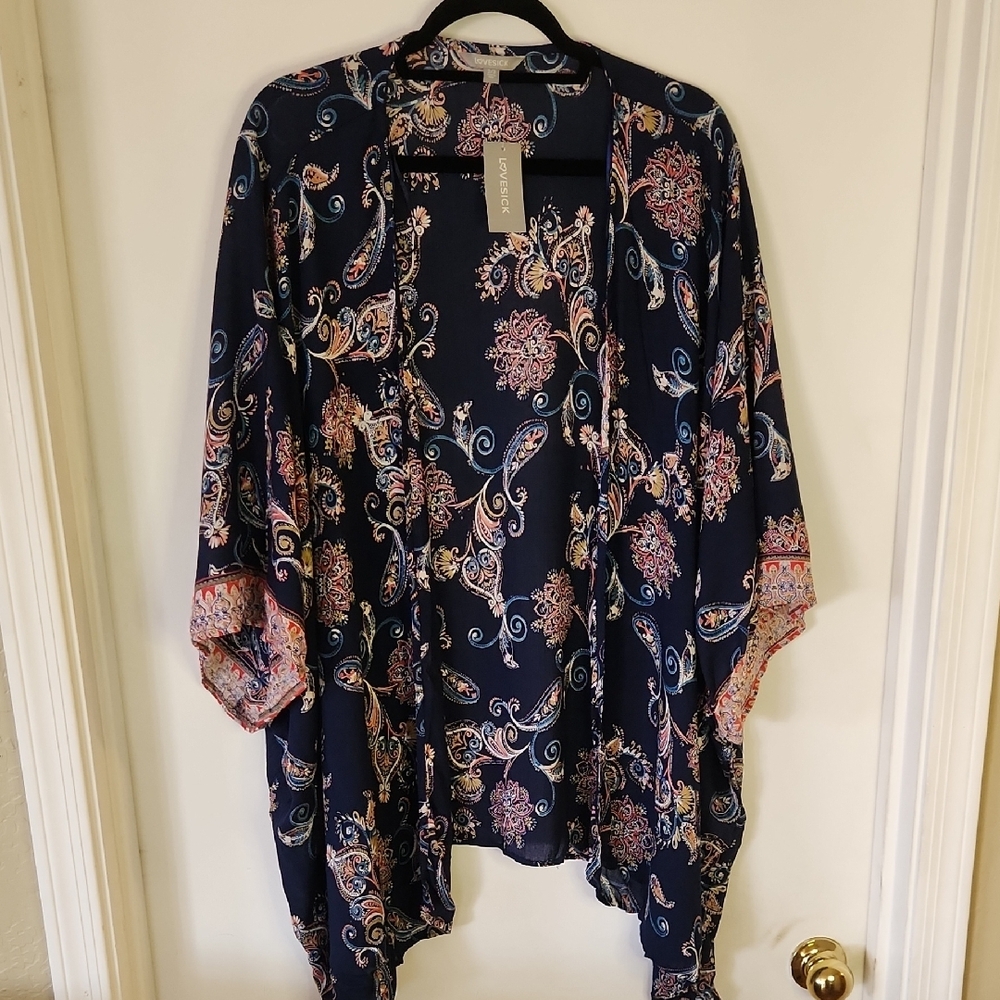 NWT Lovesick Blue Asymmetrical Tunic with Relaxed Boxy Fit